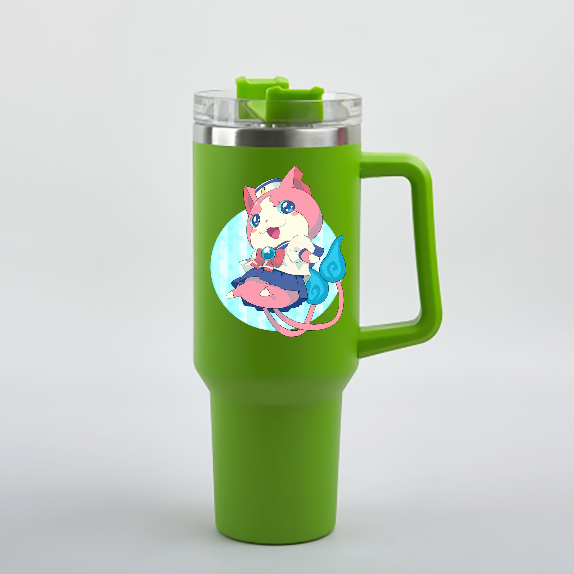（画像用） 妖怪ウォッチ Yo-kai Watch 1200mL車用タンブラー - クリスタルステッカー（プラスチックストロー付き）